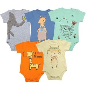 Florno organic cotton baby bodysuits onesies